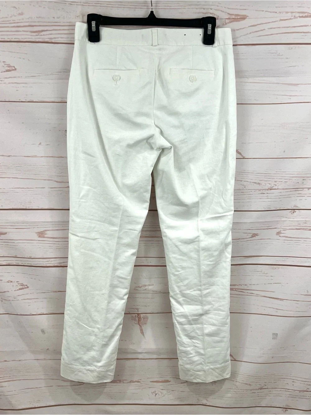 Banana Republic Avery White Linen Blend Trouser Pants